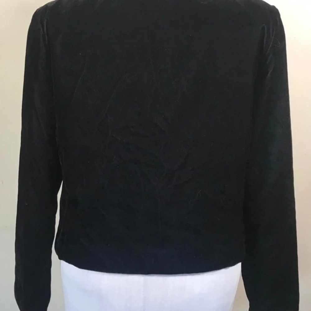 Vintage Petra Black Velvet Crop Jacket